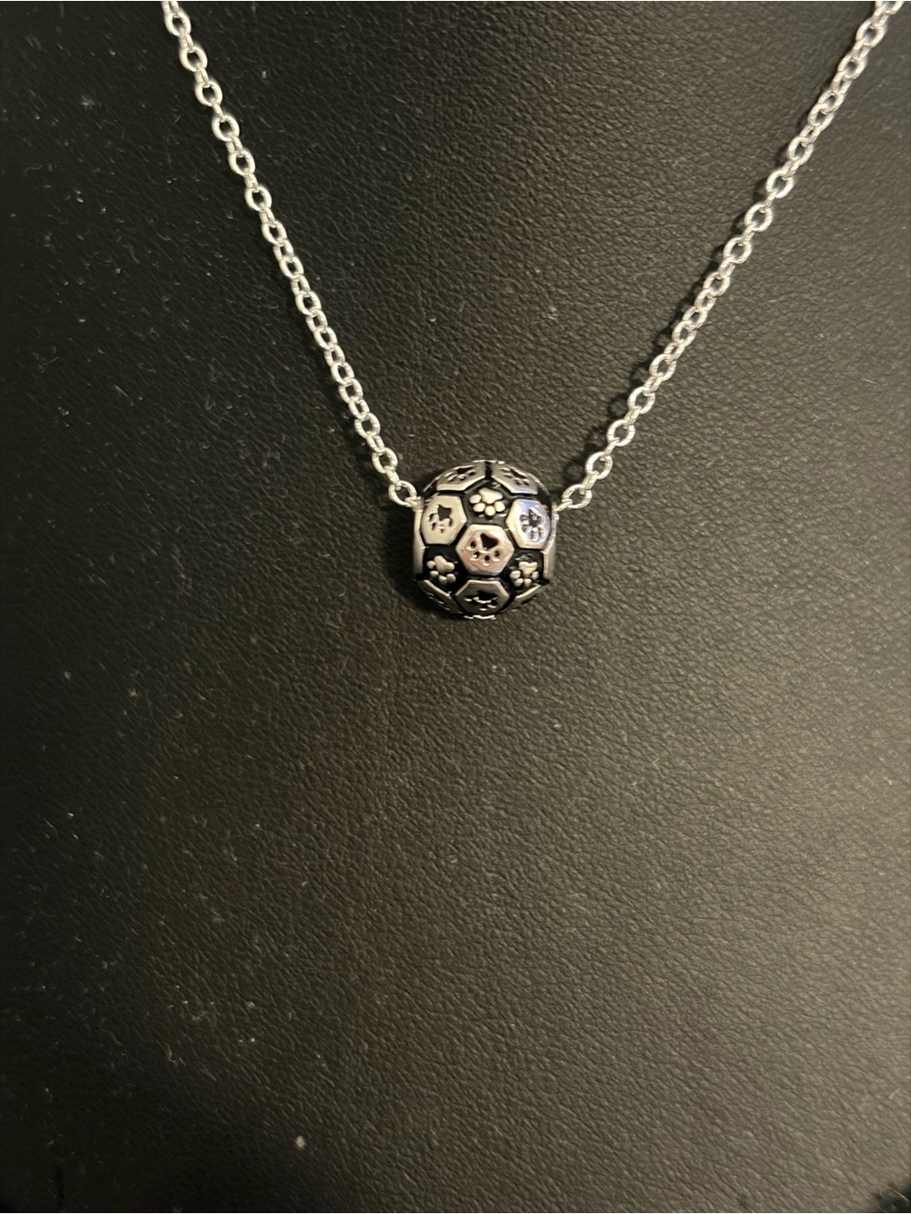 Floral Sphere Pendant Necklace in Silver